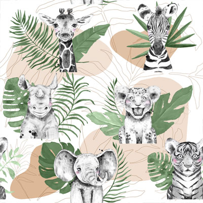 Tissu en coton savane terracotta et vert romarin utilisé pour la confection des tapis d'éveil ou de Gaston le dragon - sur mesure