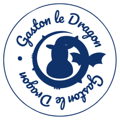 logo de Gaston le Dragon , le doudou dragon geant personnalisable pour un cadeau de naissance bébé