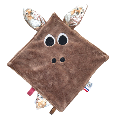 doudou plat gaston le dragon avec oreille , tout doux pour bébé