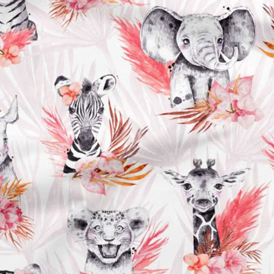 Tissu en coton savane rose corail utilisé pour la confection des tapis d'éveil ou de Gaston le dragon - sur mesure