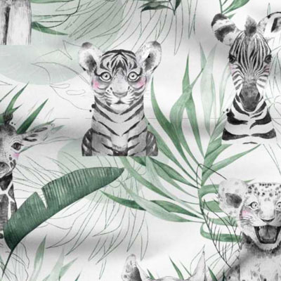 Tissus savanne vert jade utilisé pour la confection des tapis d'éveil ou de Gaston le dragon - sur mesure